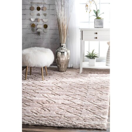 Nuloom Vinita Moroccan Diamonds Shaggy Area Rug 4ft x 6ft OZNB01A-406